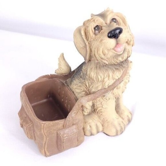 Dog Figurine Coin & Jewelry Basket Battery Operated Bark Sound 6"x5"x3" - Picture 2 of 8